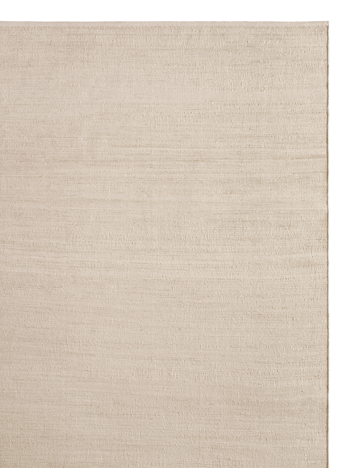 A close-up of a light beige woven rug texture with subtle horizontal striations and a visible right edge | Armadillo Aerie Rug